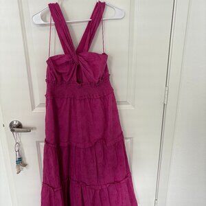Vici Hot Pink Key Hole Maxi Dress